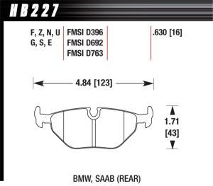 BMW M3 Brake Pad Sets - Rear - Hawk Performance - DTC-70 - `96-`02 BMW M3 Brake Pad Sets - Rear - Hawk Performance - DTC-70 - `96-`02